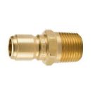 1/4 Inch Quick Connect X 1/4 Inch Male NPTF 1.53 Inch 5200 PSI Brass Nipple