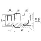 M12 Flareless Swivel X G1/8a Inch Male BSPP 500 Bar Steel Tube Connector