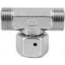 12 MM 24 Deg Flareless X 12 MM 24 Deg Flareless X M18 Flareless Swivel Steel Tube Tee