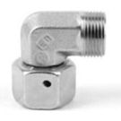 8 MM 24 Deg Flareless X M14 Swivel 500 Bar Steel 90 Deg Tube Elbow