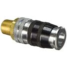 1/2" Push-To-Connect x 1/2" MNPT Quick Coupler, 300 PSI, Steel, -40 Deg to 250 Deg
