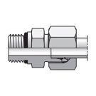 25 MM 24 Deg Flareless X 1 1/16 Inch Male UN/UNF-2A 400 Bar Steel Tube Connector