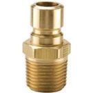 1/4 Inch Quick Connect X 3/8 Inch Male NPTF 1.19 Inch 200 PSI Brass Nipple