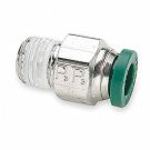 Prestolok PLP Male Connector 1/4 inch Tube to 1/8 inch NPTF, 300 PSI, Nickel Plated Brass Push to Connect Fitting