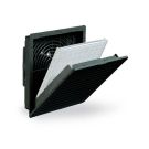PF 43000 Filterfan 4.0, 155 CFM, 230 VAC, IP 54 NEMA 12, RAL 9011 Black Grill, Size 4, Cut-out Size (in) 8.78 x 8.78