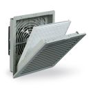 PF 43000 EMC Filterfan 4.0, 155 CFM, 115 VAC, EMC/IP55, RAL 7035 Light Grey Grill, Size 4, Cut-out Size (in) 8.78 x 8.78