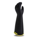 Class 2 Rubber Insulating Glove Size 8, Black/Yellow 18 Inch Length with Bell Cuff. Protects up to 17,000 Volts AC