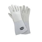 Pearl Color Top Grain Elk Leather with Gauntlet Guff and Straight Thumb, Size Large