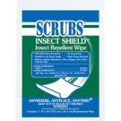SCRUBS Insect Shield insect repellent wipe, EPA registered, 10 Inch by 8 Inch towel packet for outdoor worker insect protection.