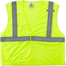 Lime Polyester/Fabric Mesh Zipper/Hook and Loop Closure Safety Vest - 2XL/3XL