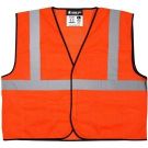 River City, Fluorescent Orange Polyester Hook and Loop Front Closure Safety Vest Size M