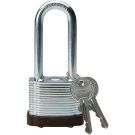 Brady Standard-size Steel Padlock - 5-pin Cylinder, 2" Shackle Clearance, Brown