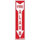 Fire Alarm Sign - Self-sticking Polyester - White on Red - 14 x 3.5