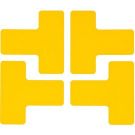 2 In X 5 In B514 Yellow Floor Ts 20/pkg