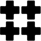 2 In X 5 In B514 Black Floor Crosses 20/pkg