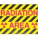 Floor Safety (Radiation Area) Sign - Anti-skid Polyester - Black/Red on Yellow - 14 x 18
