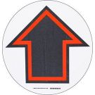 Directional Floor Sign - Anti-skid Polyester - Black/Red on White - 17 Inch Diameter