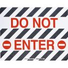 Floor (Do Not Enter) Sign - Anti-skid Polyester - Black/Red on White - 14 x 18