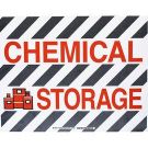 Floor Safety (Chemical Storage) Sign - Anti-skid Polyester - Black/Red on White - 14 x 18