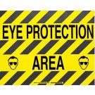 Floor Safety (Ear Protection Area) Sign - Anti-skid Polyester - Black on Yellow - 14 x 18