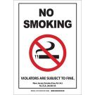 NO SMOKING Violators Are Subject To Fine New Jersey Smoke-Free Air Act Njsa Sign - Premium Fiberglass - Black/Red on White - 10 x 7