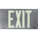 Bradyglo Ul 924 Listed Exit Sign - Steel Framed, 50 Ft Viewing Distance, Wall Mounted - Glow-In-The-Dark Plastic - Glow on Silver - 8.25 x 15.25