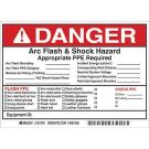 B7569 5x7 Blk/red/wht 5/pk Arc Flash Lbl