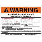 B7569 5x7 Blk/org/wht 5/pk Arc Flash Lbl