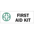 First Aid Kit Sign - Non-reflective Aluminum - Black/Green on White - 10 x 14