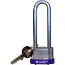 Brady Key Retaining Steel Padlock - 5-pin Cylinder, 3" Shackle Clearance, Purple
