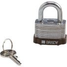 Brady Key Retaining Steel Padlock - 5-pin Cylinder, 0.75" Shackle Clearance, Brown