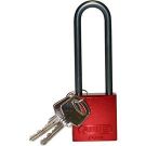 Abus Standard Size Aluminum Padlock - 6-pin Cylinder, 3 In. Shackle Clearance, Red