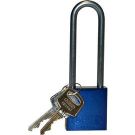 Abus Standard Size Aluminum Padlock - 6-pin Cylinder, 3 In. Shackle Clearance, Blue