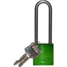 Abus Standard Size Aluminum Padlock - 6-pin Cylinder, 3 In. Shackle Clearance, Green