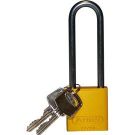 Abus Standard Size Aluminum Padlock - 6-pin Cylinder, 3 In. Shackle Clearance, Yellow