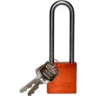 Abus Standard Size Aluminum Padlock - 6-pin Cylinder, 3 In. Shackle Clearance, Orange
