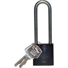 Abus Standard Size Aluminum Padlock - 6-pin Cylinder, 3 In. Shackle Clearance, Black