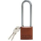 Abus Standard Size Aluminum Padlock - 6-pin Cylinder, 3 In. Shackle Clearance, Brown