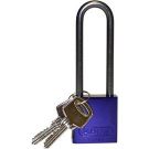 Abus Standard Size Aluminum Padlock - 6-pin Cylinder, 3 In. Shackle Clearance, Purple