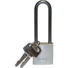 Abus Standard Size Aluminum Padlock - 6-pin Cylinder, 3 In. Shackle Clearance, Silver