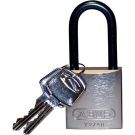 Abus Standard Size Aluminum Padlock - 6-pin Cylinder, 1.5 In. Shackle Clearance, Silver