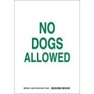 No Dogs Allowed Sign - Non-reflective Aluminum - Green on White - 14 x 10