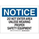 Personal Protection (ppe) Sign - Non-reflective Aluminum - Black/Blue on White - 7 x 10