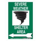 Severe Weather Sign - Light Duty Plastic - Black/Green/White - 14 x 10