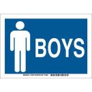 Boys Sign - Light Duty Plastic 7 x 10 - White on Blue