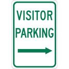 Visitor Parking Sign - Non-reflective Aluminum 18 x 12 - Green on White