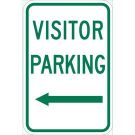 Visitor Parking Sign - Light Duty Plastic 18 x 12 - Green on White