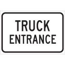 Truck Entrance Sign - Non-reflective Aluminum 12 x 18 - Black on White
