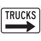 Trucks Sign - Non-reflective Aluminum 12 x 18 - Black on White