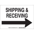 Shipping & Receiving Sign - Self-sticking Polyester 7 x 10 - Black on White